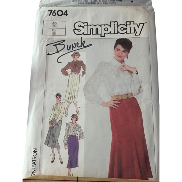 Simplicity Sewing Pattern Womens Skirt 7604 Size 12 Waist 26.5" CUT No Rips Slim - Picture 2 of 6